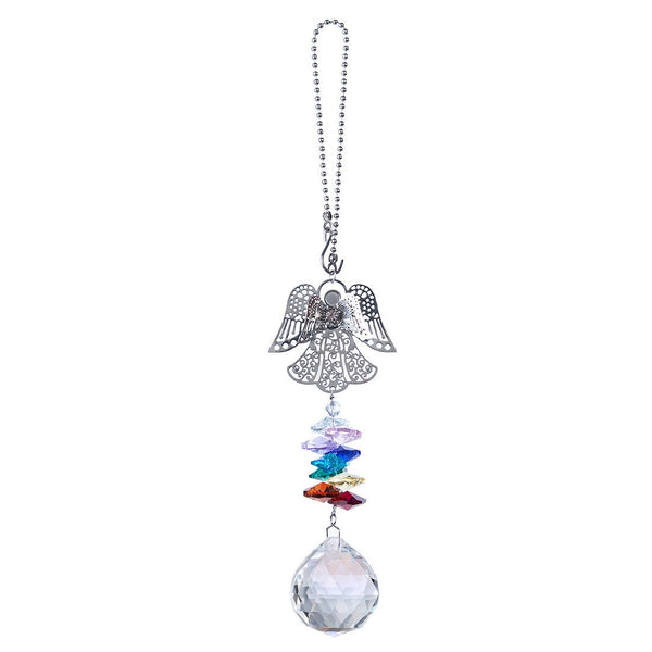 Guardian Angel Suncatcher Car Charm, Rainbow Crystal Suncatcher Prism Rear View Mirror Decor Rainbow Maker Window Hangings Birthday Sympathy