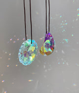 Crescent Moon & Sun Prism Suncatcher Set Rear View Mirror Car Charm AB Mandala Crystal Decor Rainbow Maker Window Hangings Housewarming Gift