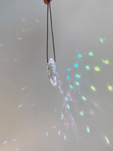 Crescent Moon & Sun Prism Suncatcher Set Rear View Mirror Car Charm AB Mandala Crystal Decor Rainbow Maker Window Hangings Housewarming Gift