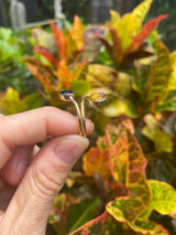 Colorful Round Pear Drop Orange Citrine & Blue Lolite Quartz Gold Plated Adjustable Double Stack Ring Dainty Modern Jewelry Best Friend Gift