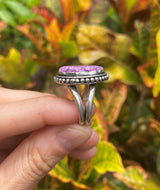 Size 7 Purple Violet Geode Druzy Quartz Vintage Silver Ring, Natural Shape Dainty Modern Gemstone Crystal Jewelry Unique Friend Gift