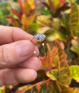 Cushion Cut Natural Metallic Geode Druzy Quartz Gold Plated Adjustable Ring Dainty Modern Gemstone Crystal Jewelry Unique Friend Gift