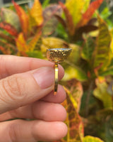 Natural Shape Navy Blue Geode Druzy Quartz Gold Plated Adjustable Ring Dainty Modern Gemstone Crystal Jewelry Unique Friend Gift for Her