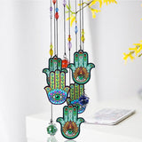 Hamsa Evil Eye Metal Wind Chime Sun Catcher Crystal Large Palm Chakra Suncatcher Wall Hanging Rainbow Maker Memorial Sympathy Gift