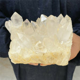 6.5” LARGE Unique Clear Quartz Cluster 2lb 11oz 1210g Many Twin Points Large Natural Crystal Mineral from Madagascar Display Big Crystal XL