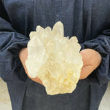 6.5” LARGE Unique Clear Quartz Cluster 2lb 11oz 1210g Many Twin Points Large Natural Crystal Mineral from Madagascar Display Big Crystal XL