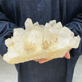 6.5” LARGE Unique Clear Quartz Cluster 2lb 11oz 1210g Many Twin Points Large Natural Crystal Mineral from Madagascar Display Big Crystal XL