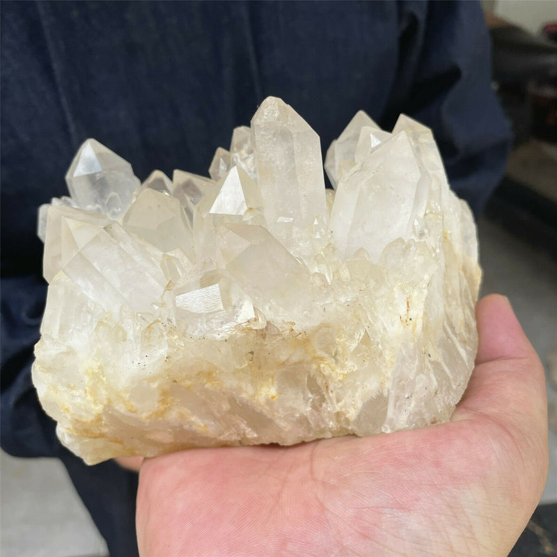 6.5” LARGE Unique Clear Quartz Cluster 2lb 11oz 1210g Many Twin Points Large Natural Crystal Mineral from Madagascar Display Big Crystal XL