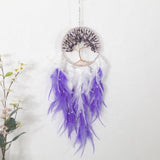 Tree of Life Lavender Feather Dreamcatcher Copper Beaded Dream Catcher Unique Wall Decoration Large Purple Nursery Zen Moher's Day Gift