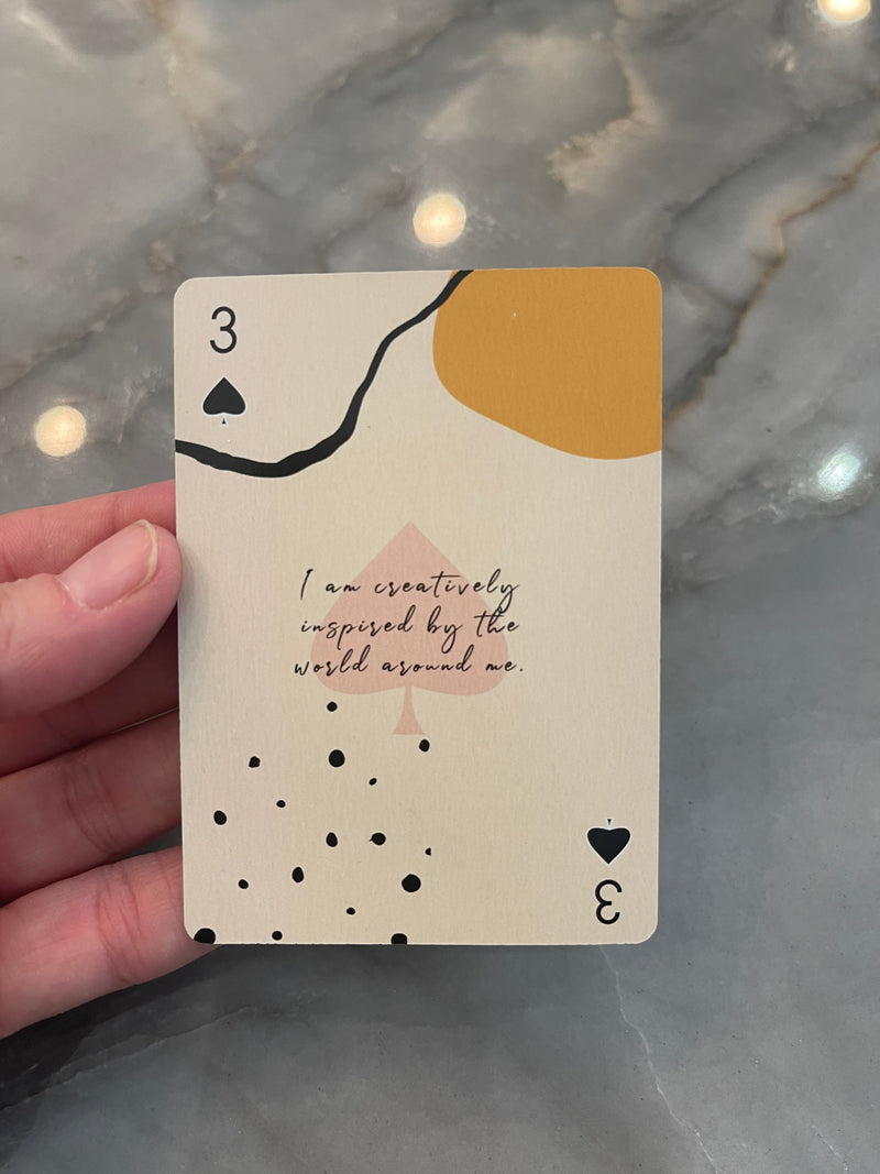 Luxury 52 Card Positive Affirmation Deck, Limited Edition Playing Cards Unique Gift for Yogi Positivity Crystal Lovers Manifestation Success