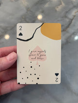 Luxury 52 Card Positive Affirmation Deck, Limited Edition Playing Cards Unique Gift for Yogi Positivity Crystal Lovers Manifestation Success