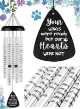 Your Wings Were Ready My Heart Was Not, Dog Cat Pet Memorial Wind Chime, Bereavement Sympathy with Gift Box, In Loving Memory, Loss of Pet