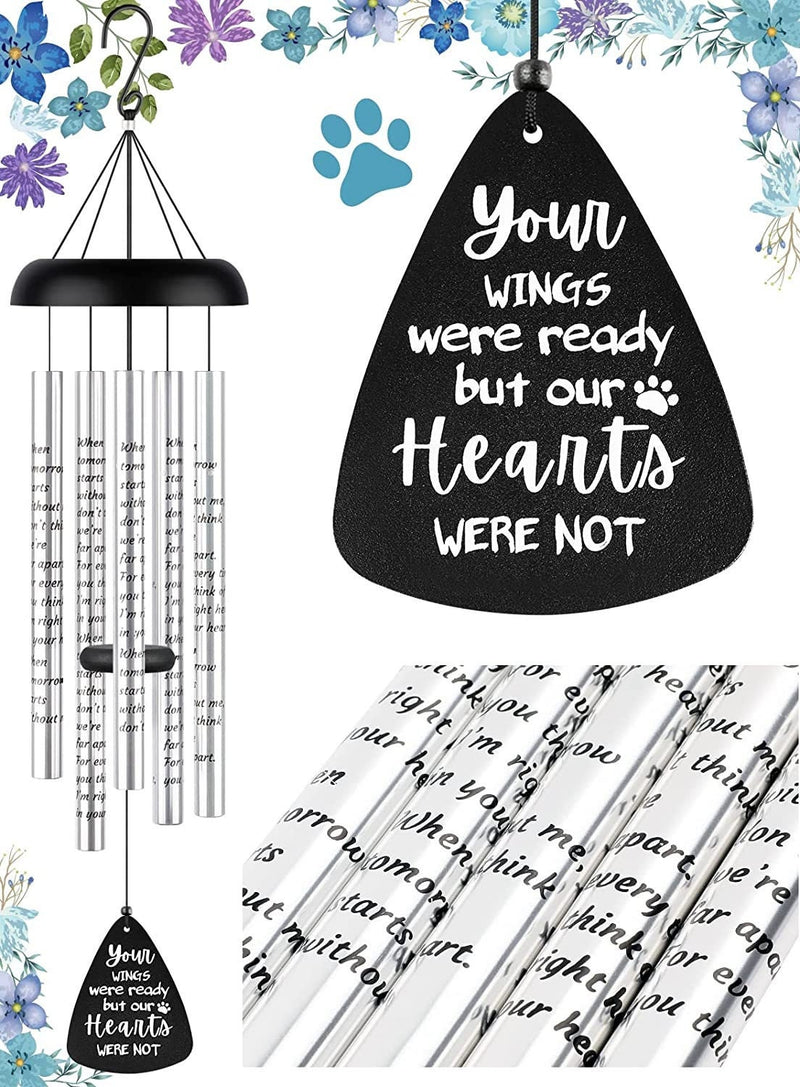 Your Wings Were Ready My Heart Was Not, Dog Cat Pet Memorial Wind Chime, Bereavement Sympathy with Gift Box, In Loving Memory, Loss of Pet