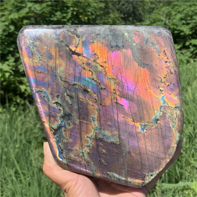 6.69” 5.9lb Rare Rainbow Spectrolite Labradorite from Finland XL Freeform 2720g Pink Purple Blue Quartz Natural Large Crystal