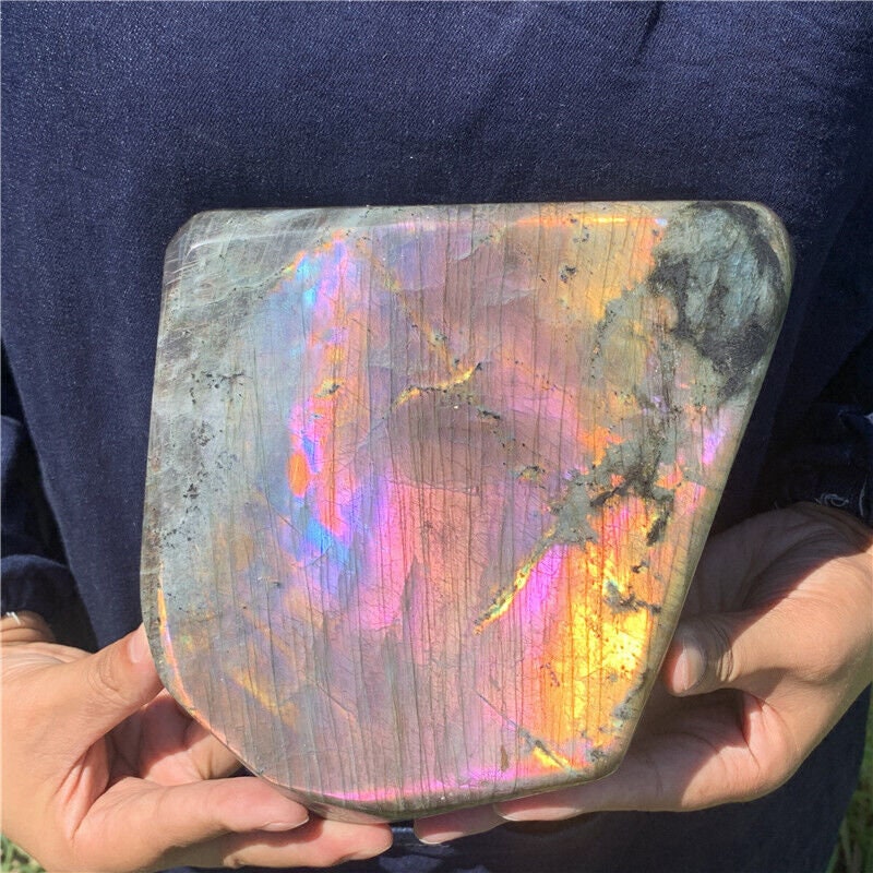 6.69” 5.9lb Rare Rainbow Spectrolite Labradorite from Finland XL Freeform 2720g Pink Purple Blue Quartz Natural Large Crystal