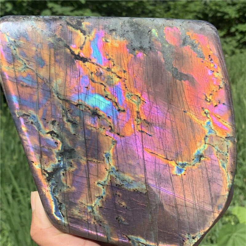 6.69” 5.9lb Rare Rainbow Spectrolite Labradorite from Finland XL Freeform 2720g Pink Purple Blue Quartz Natural Large Crystal