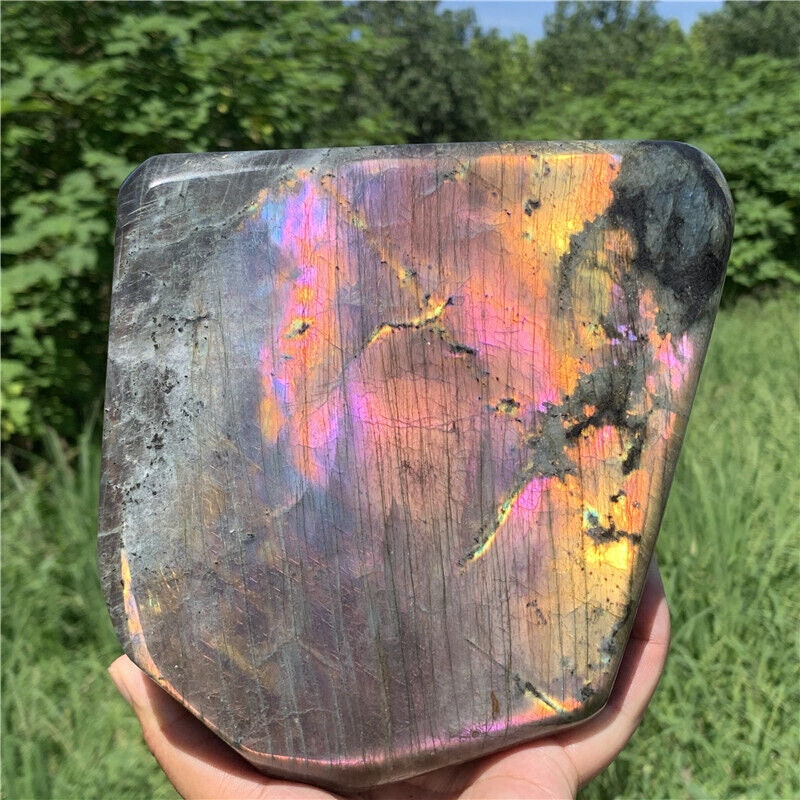 6.69” 5.9lb Rare Rainbow Spectrolite Labradorite from Finland XL Freeform 2720g Pink Purple Blue Quartz Natural Large Crystal