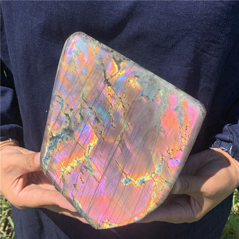 6.69” 5.9lb Rare Rainbow Spectrolite Labradorite from Finland XL Freeform 2720g Pink Purple Blue Quartz Natural Large Crystal