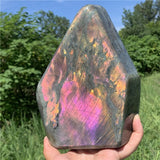 7.48” 5.8lb Rare Rainbow Spectrolite Labradorite fr Finland XL Self Standing Freeform 2670g Pink Purple Orange Quartz Natural Large Crystal