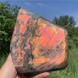 7.48” 5.8lb Rare Rainbow Spectrolite Labradorite fr Finland XL Self Standing Freeform 2670g Pink Purple Orange Quartz Natural Large Crystal