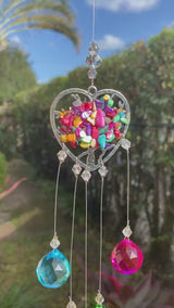 Quartz Heart Tree of Life Crystal Sun Catcher Prism Suncatcher Rear View Mirror Car Charm Ball Rainbow Maker Nursery Valentines Day Gift